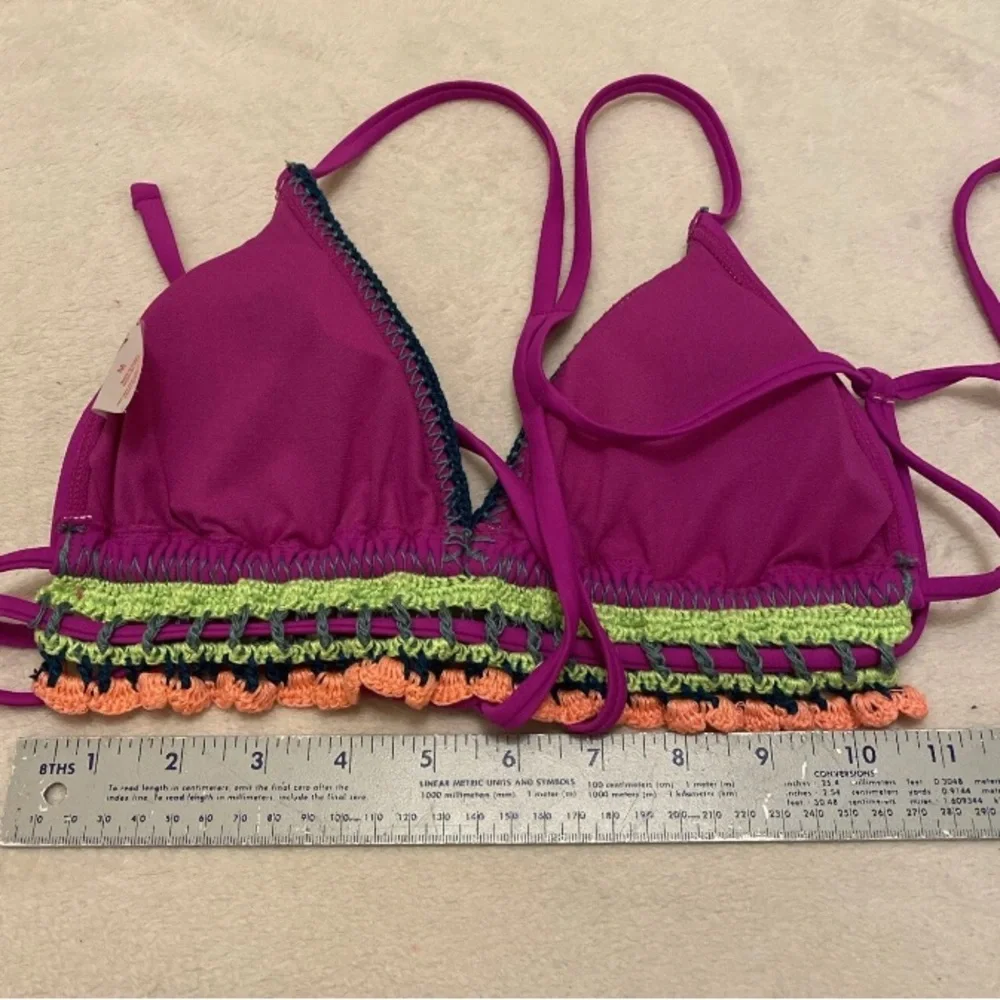 Xhilaration Fuchsia Crochet Trim Bikini Top